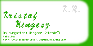 kristof mingesz business card